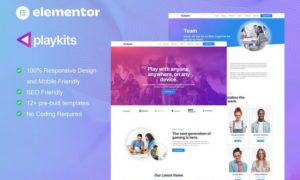 Playkits – Video Game Publisher & Shop Elementor Template Kit