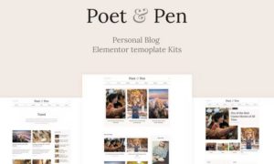 Poet & Pen – Personal Blog Elementor Template Kit