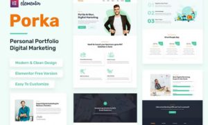 Porka – Digital Marketing Personal Portfolio Elementor Template Kit