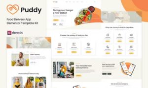 Puddy – Food Delivery App Elementor Template Kit