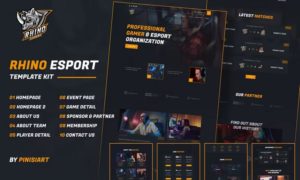 Rhino – Esports & Gaming Elementor Template Kit