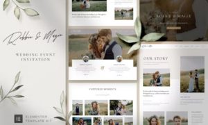 Robbie & Magie – Wedding Event Invitation Elementor Template Kit