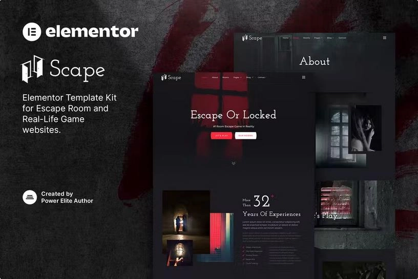 Scape – Real-Life Escape Room Game Elementor Template Kit