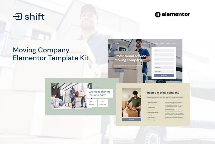 Shift – Moving Company Website Elementor Template Kit