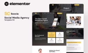 Soccia – Social Media Agency Elementor Template Kit