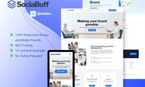 SociaBuff – Social Media & Digital Agency Elementor Template Kit