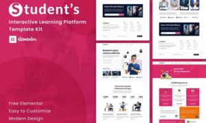 Student’s Online e-Course Elementor Template Kit