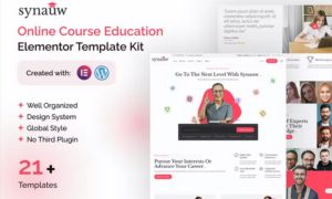 Synauw Online Course Education Elementor Template Kit