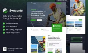 Syngenic – Solar & Renewable Energy Elementor Template Kit