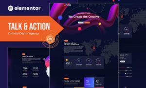 Talk & Action – Colorful Digital Agency Elementor Template Kit