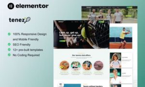 Tenez – Tennis School & Club Elementor Template Kit