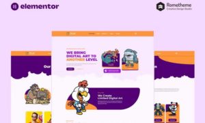 Tflat NFT Portfolio Elementor Pro Full Site Template Kit