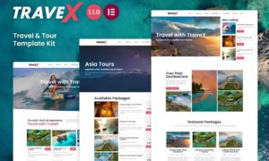 TraveX – Travel & Tour Agency Elementor Template Kit