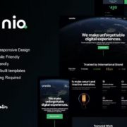 Unniq – Dark Digital Creative Agency Elementor Template Kit