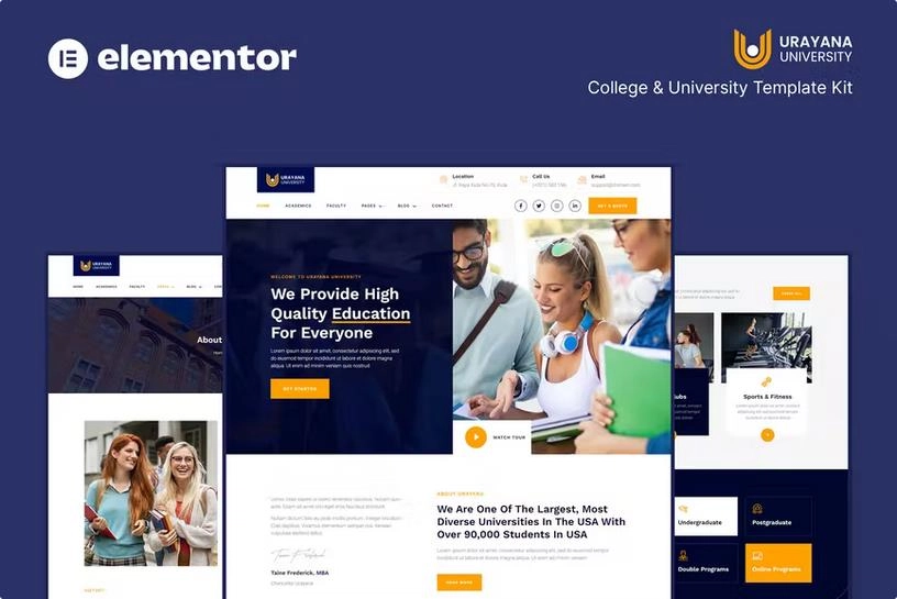 Urayana – University & College Elementor Template Kit