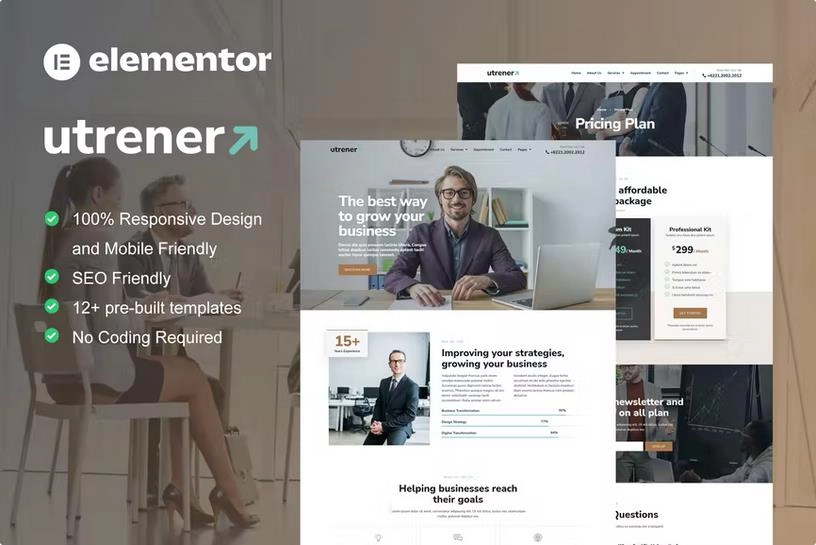 Utrener – Business Coach Elementor Pro Template Kit