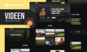 Videen – Video Editor Studio Elementor Template Kit