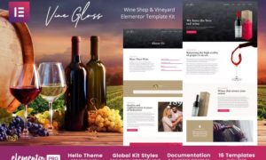 Vine Gloss – Wine Shop & Vineyard Elementor Template Kit