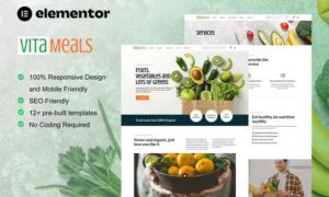 Vitameals – Fruits & Vegetables Store Elementor Template Kit