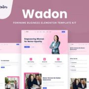 Wadon – Feminine Business Consultant Elementor Template Kit