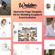 Weddon – Wedding Event Invitation Elementor Template Kit