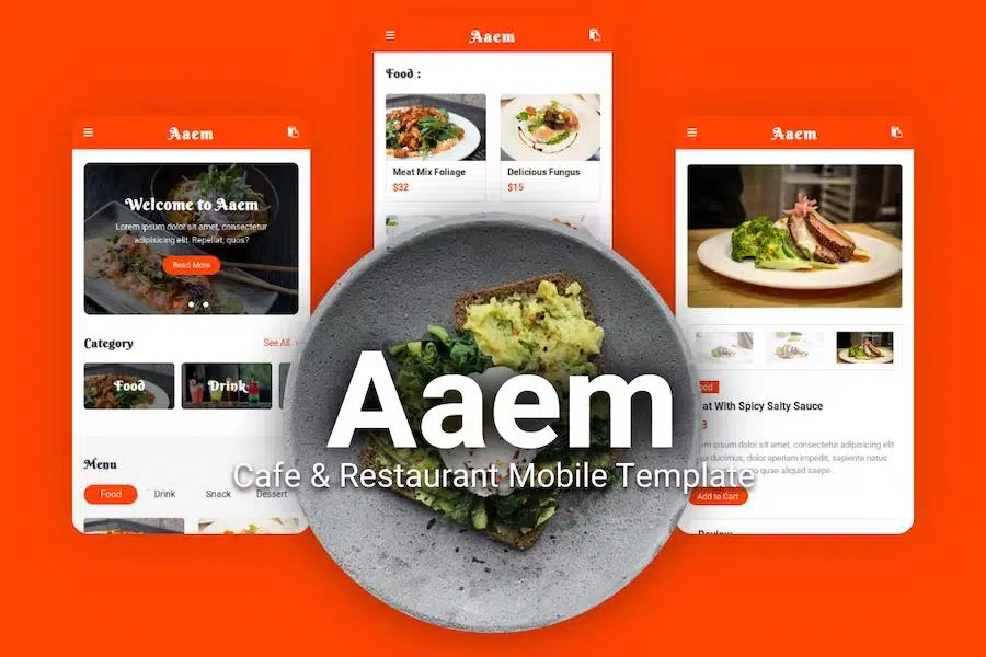 Aaem – Cafe & Restaurant Mobile Template