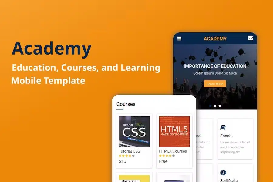 Academy – Education, Courses, and Learning Mobile Template