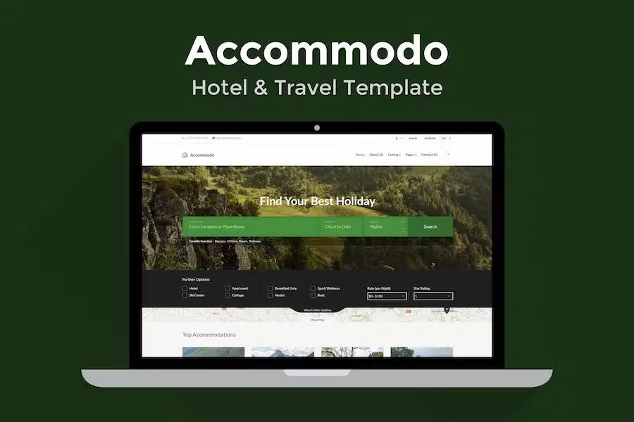 Accommodo – Accommodation Travel Template