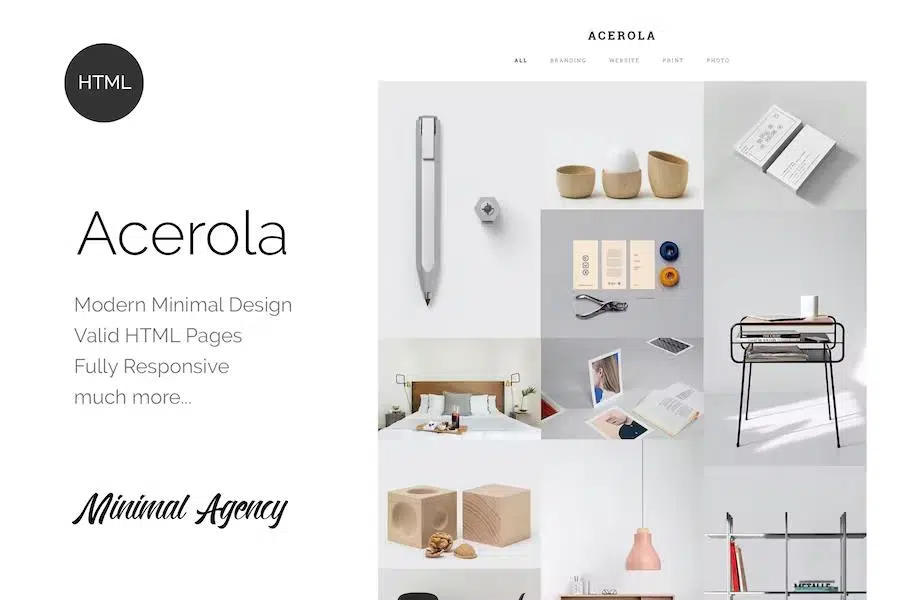 Acerola – Ultra Minimalist Agency HTML Template