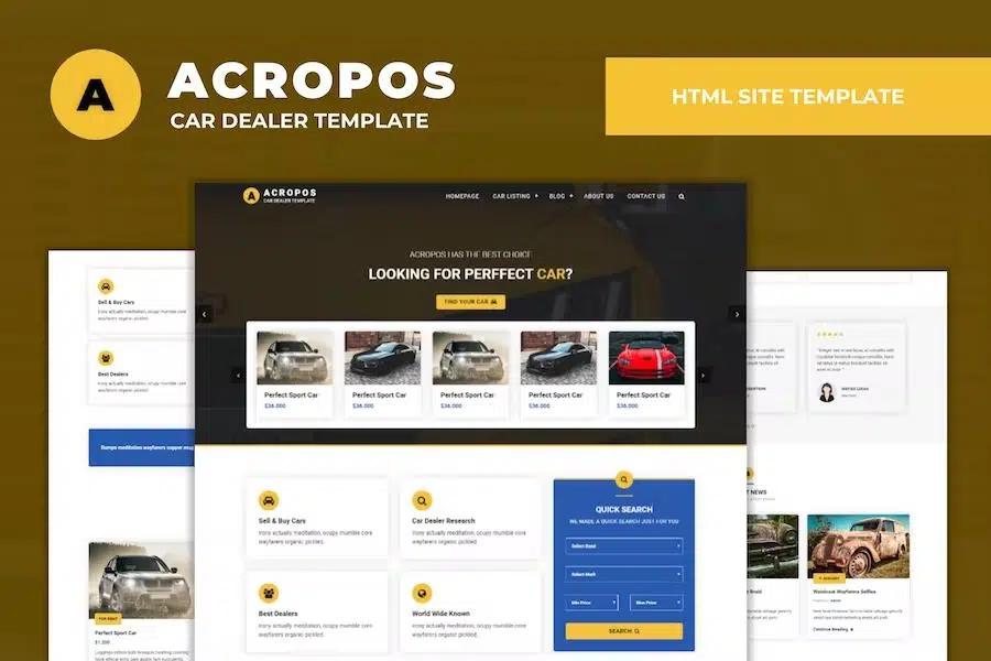 Acropos – Car Dealer HTML Template