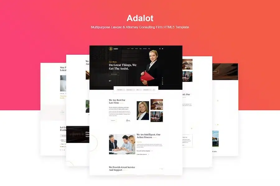 Adalot – Multipurpose Lawyer & Attorney Consulting Firm HTML5 Template