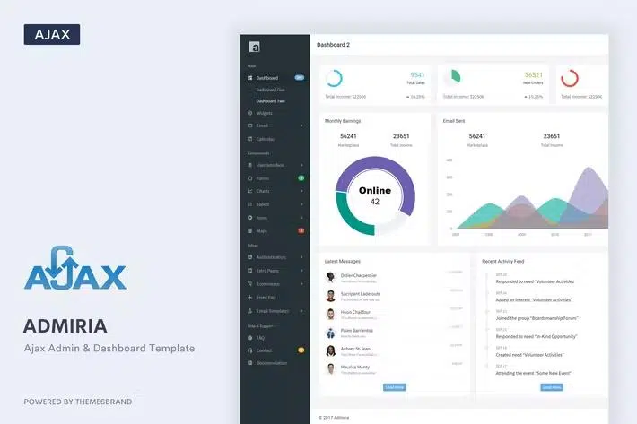 Admiria – Ajax Admin & Dashboard Template