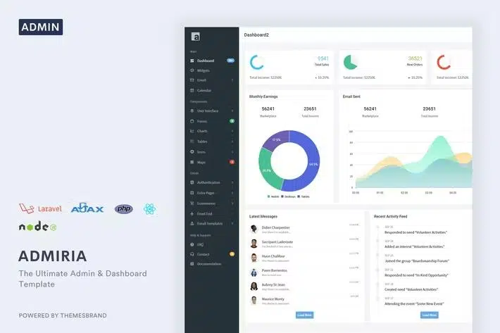 Admiria – The Ultimate Admin & Dashboard Template