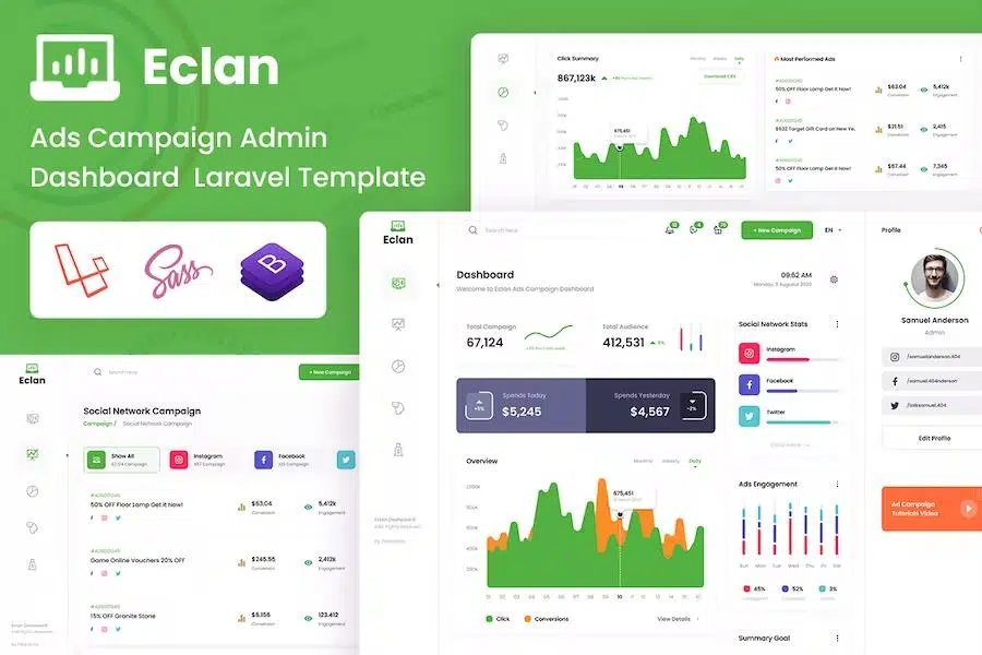 Ads Campaign Laravel & Bootstrap Admin Dashboard