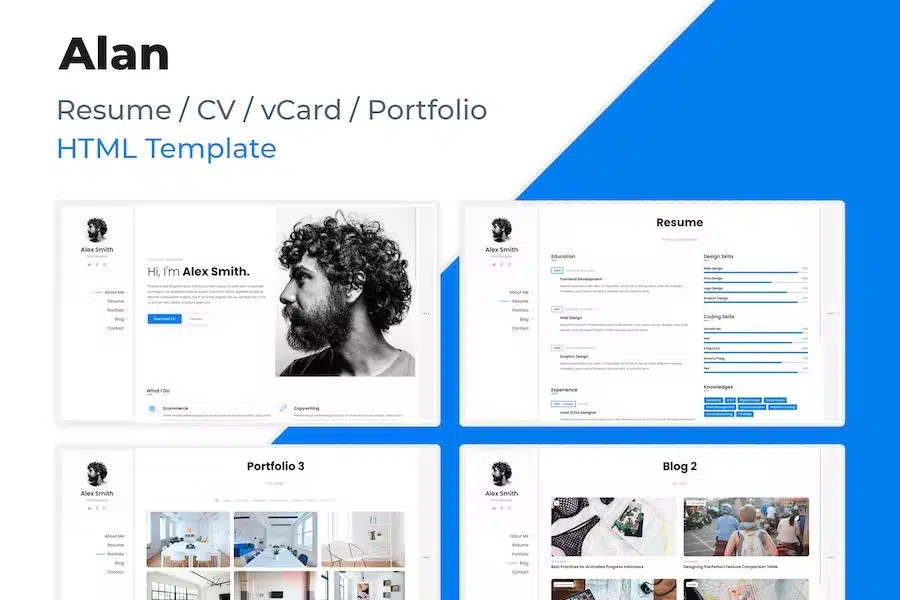 Alan – Resume CV vCard & Portfolio Template