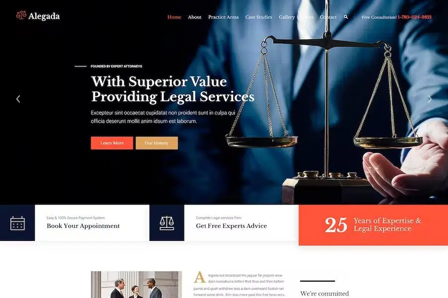 Alegada – Law HTML Template