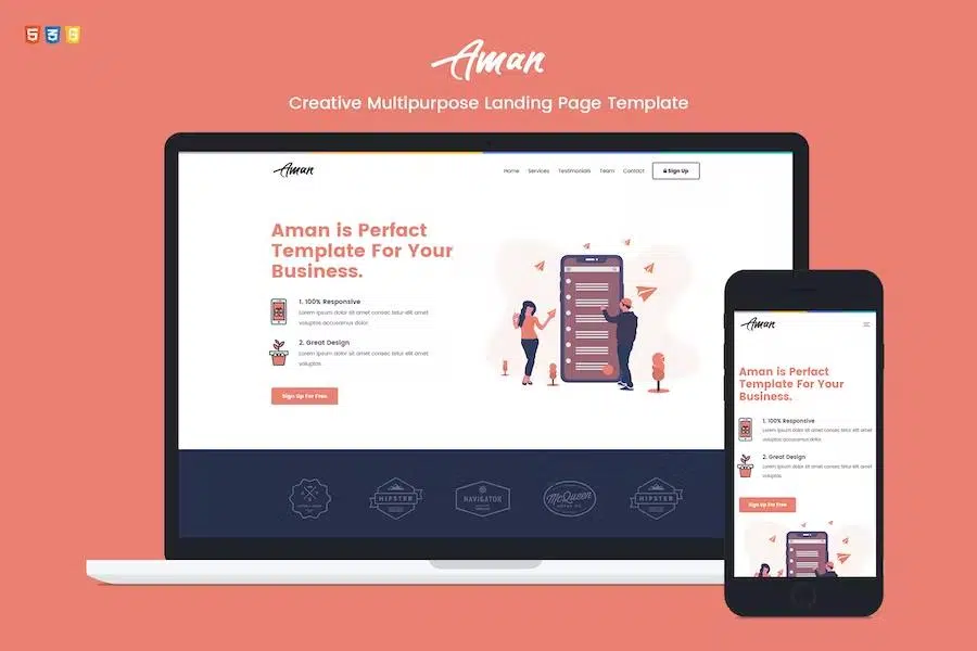 Aman – Multipurpose Landing Page Template