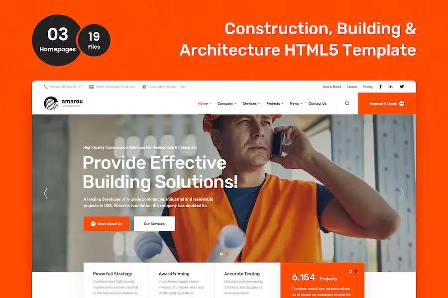 Amarou – Construction and Building HTML5 Template