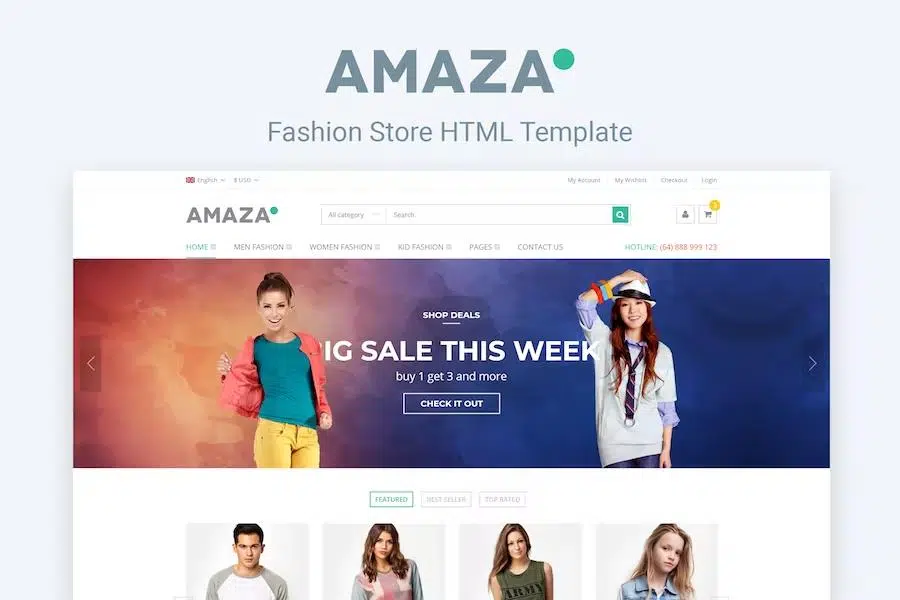 Amaza – Fashion Store HTML Template