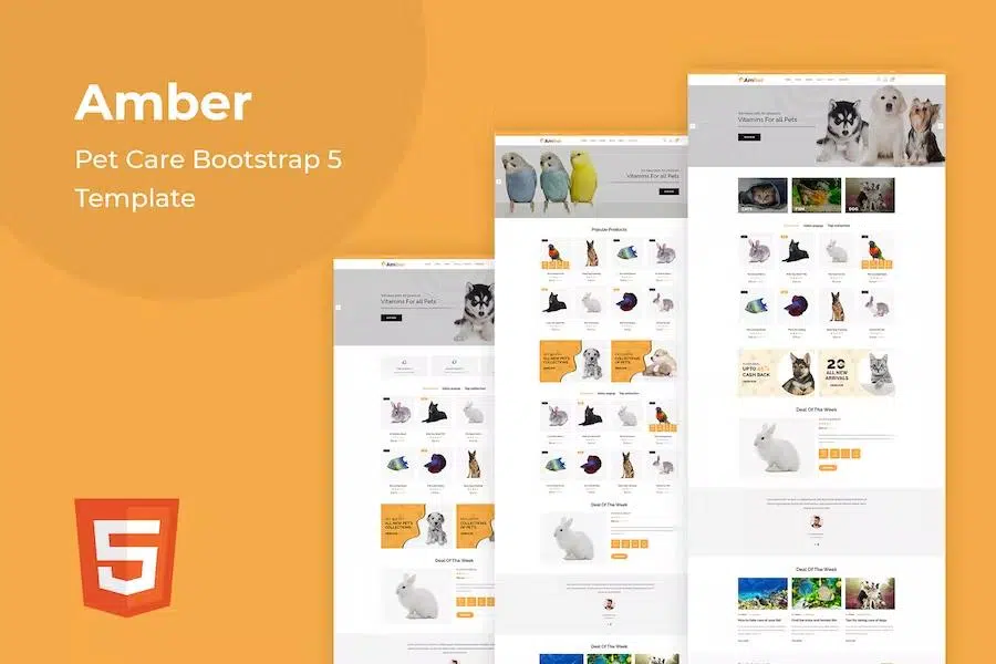 Amber – Pet Care Bootstrap 5 Template