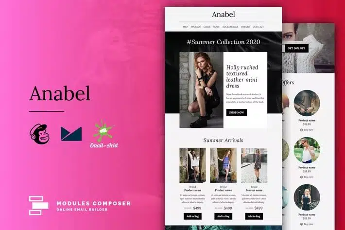 Anabel – E-commerce Responsive Email for Fashion & Accessories with Online Builder