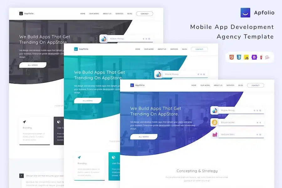 Apfolio – Mobile App Development Agency Template