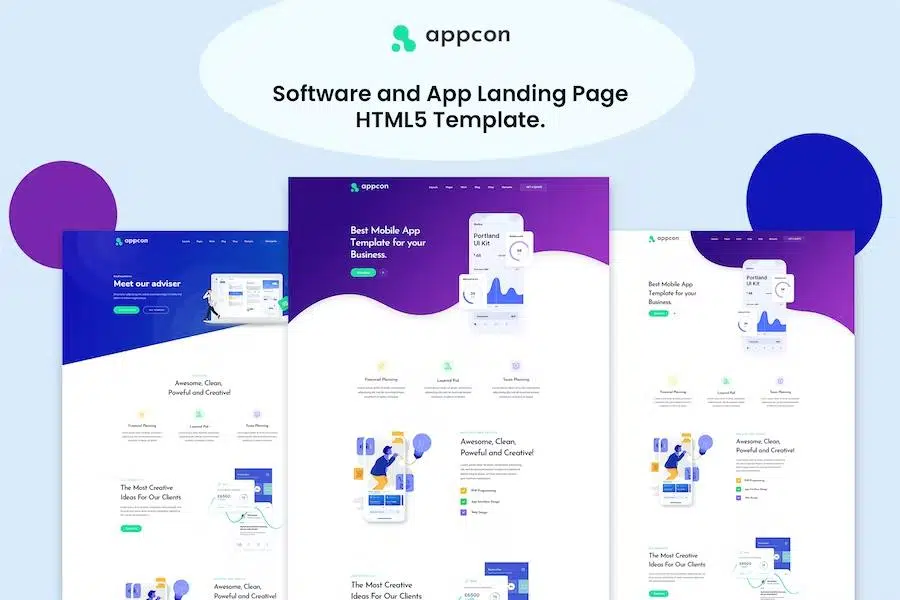 Appcon – Software and App Landing Page HTML5 Template