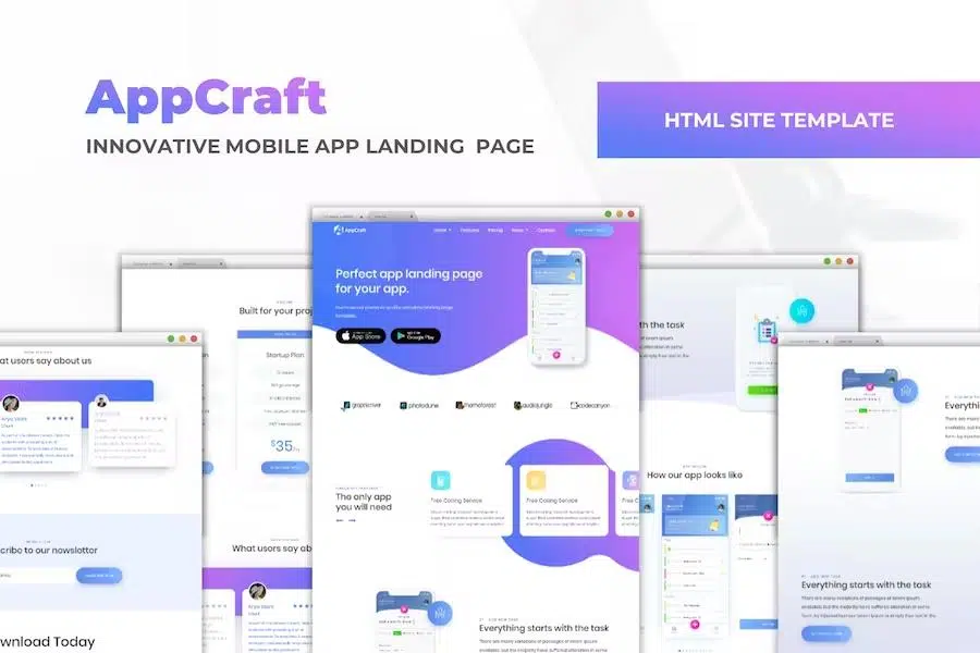 AppCraft – Creative Template for Mobile App Landing Page