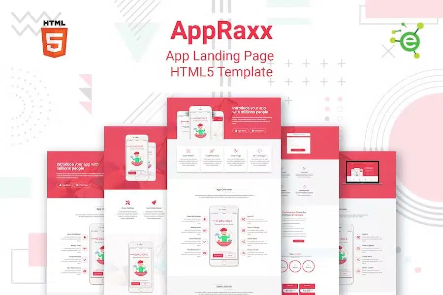 AppRaxx – 5 in 1 App Landing Page