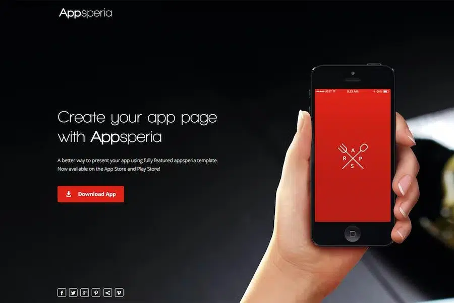 Appsperia – App Landing Page