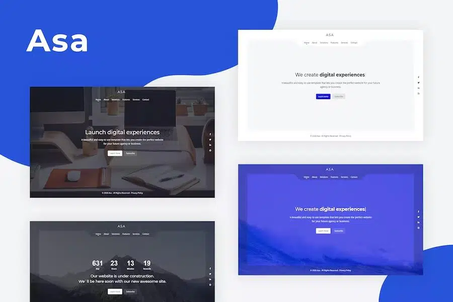 Asa – Responsive Coming Soon Template