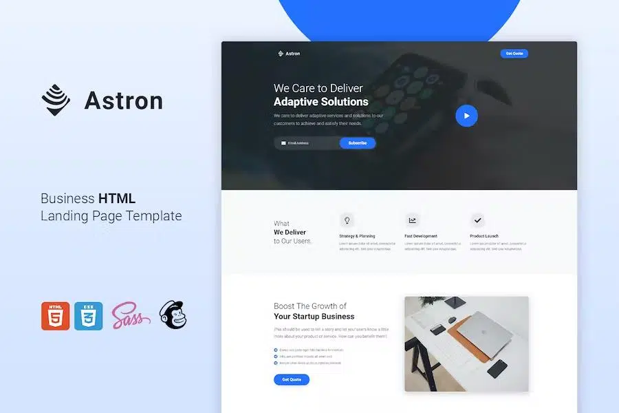 Astron – Lead Generation HTML Landing Page Template