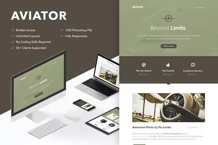 Aviator – Responsive Email + Themebuilder Access