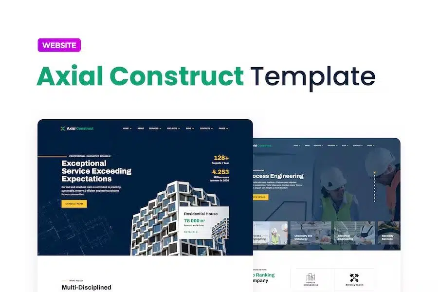 Axial – Construction Company Website Template